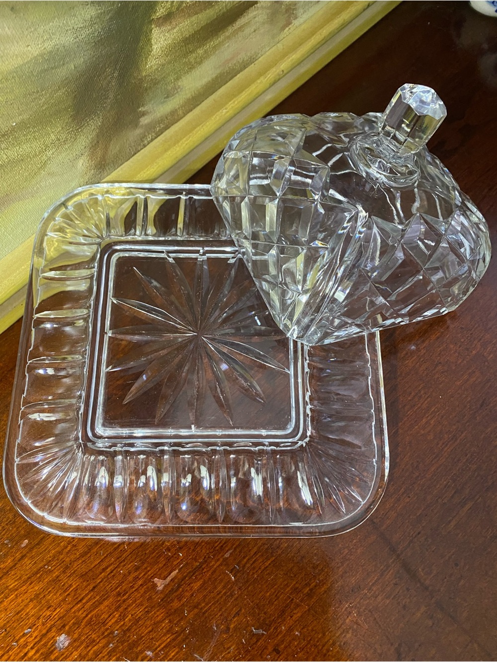 Makasa, Clear Cut Crystal Butter Dish
